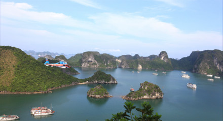 helicopter flights from Hanoi to Halong Bay
